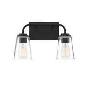 2-Light Bathroom Vanity Light in Matte Black