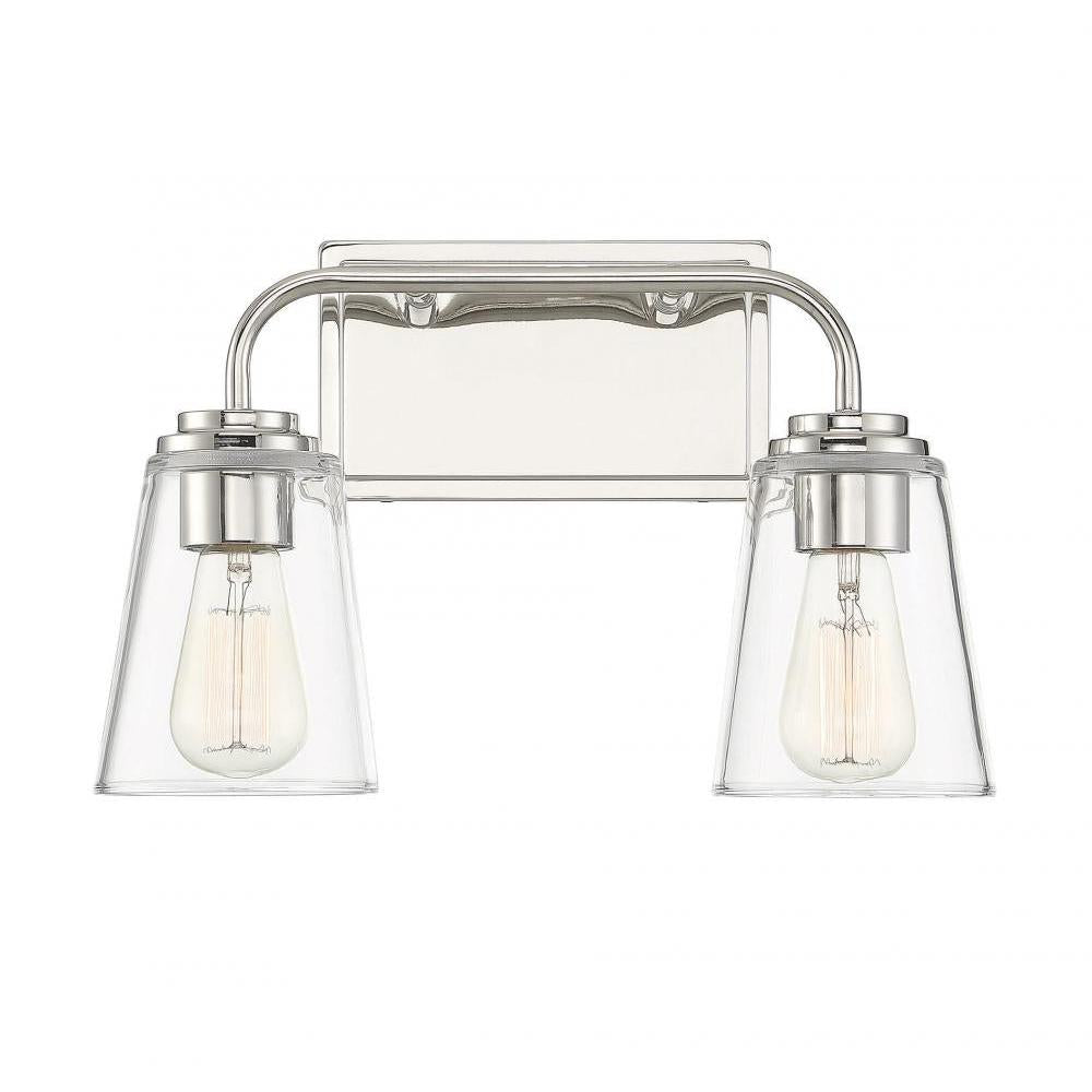 2-Light Bathroom Vanity Light in Polished Nickel
