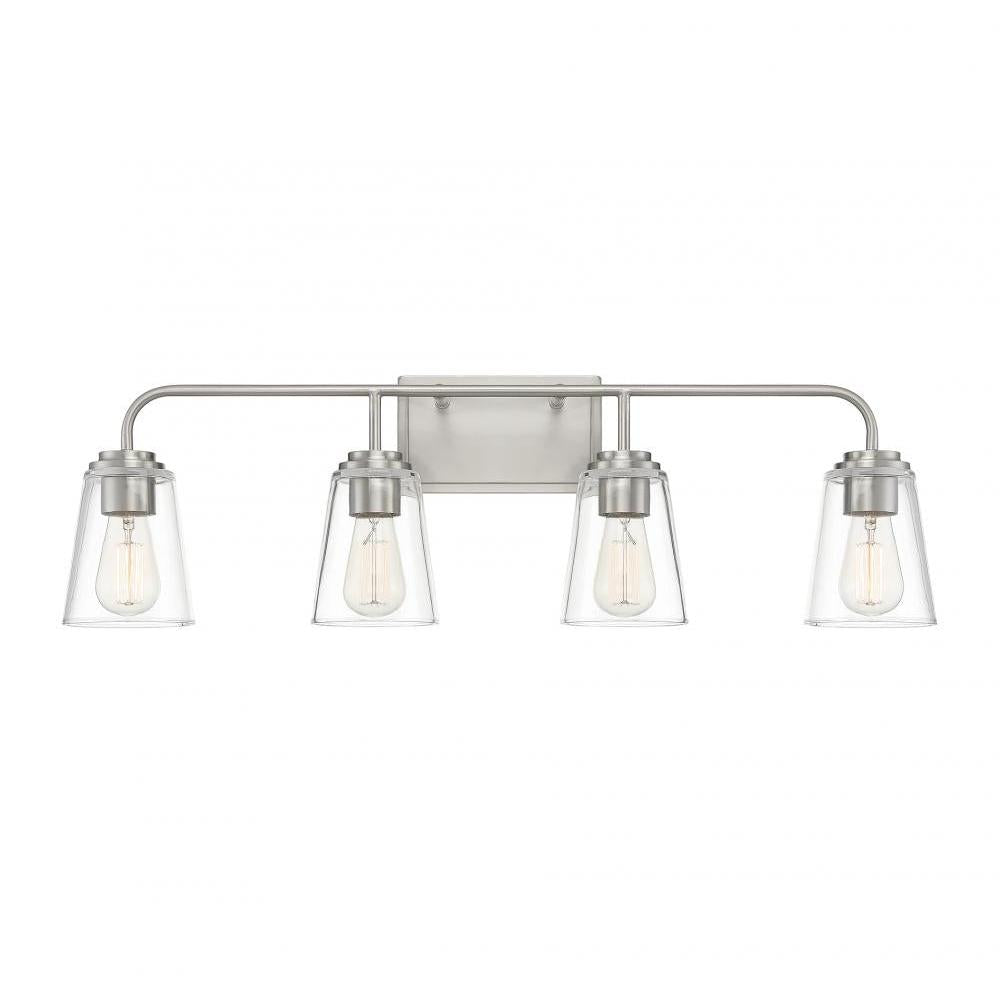 4-Light Bathroom Vanity Light in Brushed Nickel