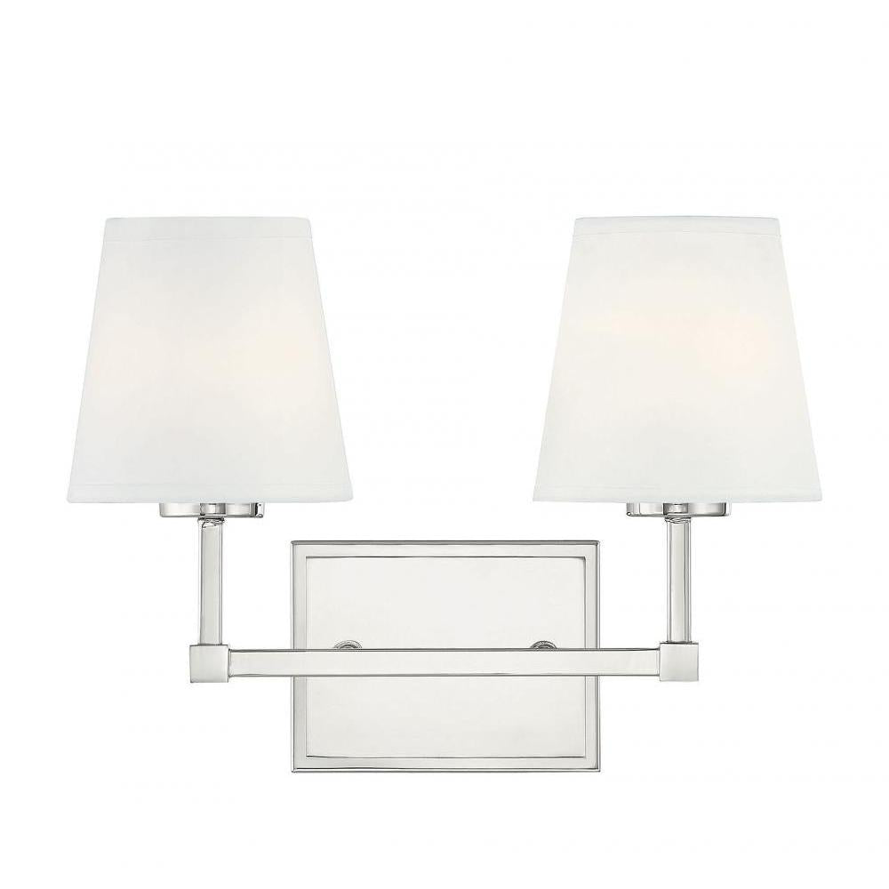 2-Light Bathroom Vanity Light in Polished Nickel