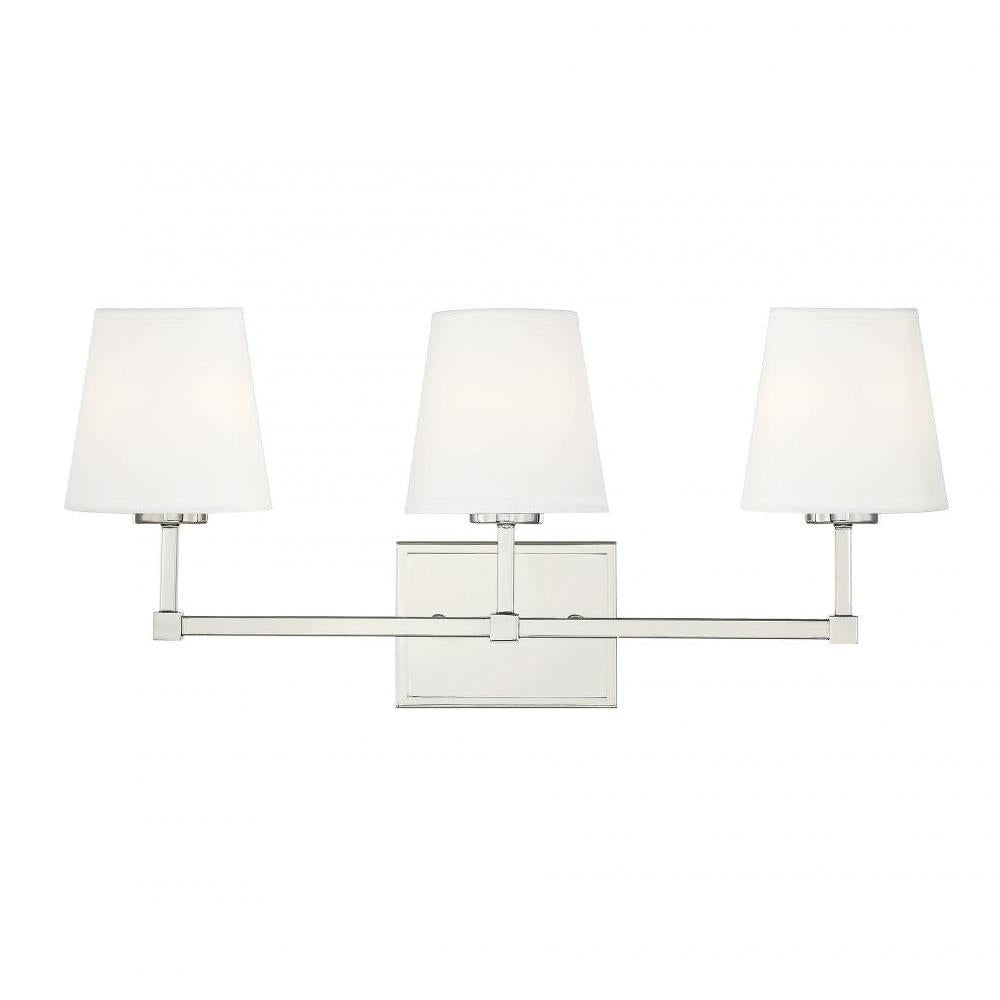 3-Light Bathroom Vanity Light in Polished Nickel