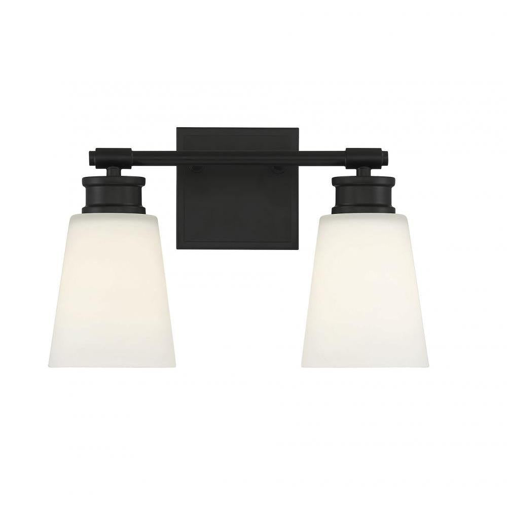 2-Light Bathroom Vanity Light in Matte Black