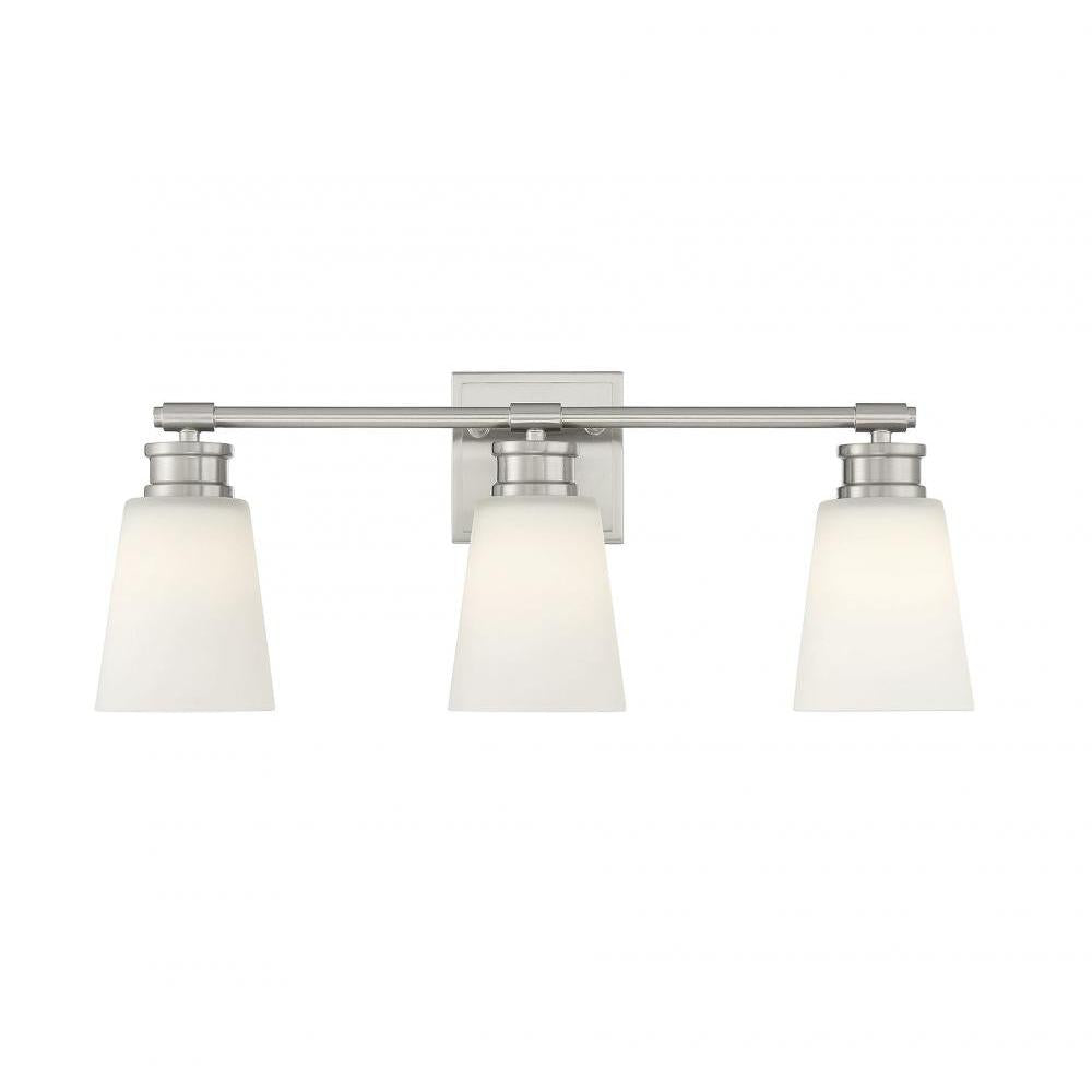3-Light Bathroom Vanity Light in Brushed Nickel