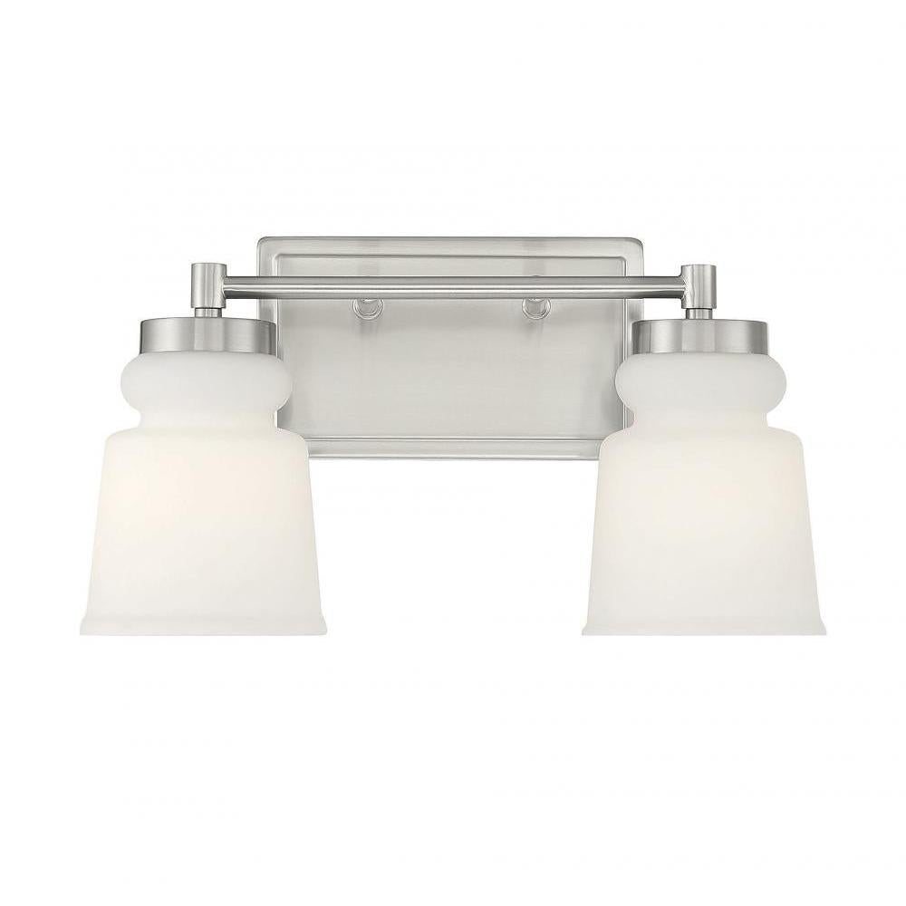 2-Light Bathroom Vanity Light in Brushed Nickel