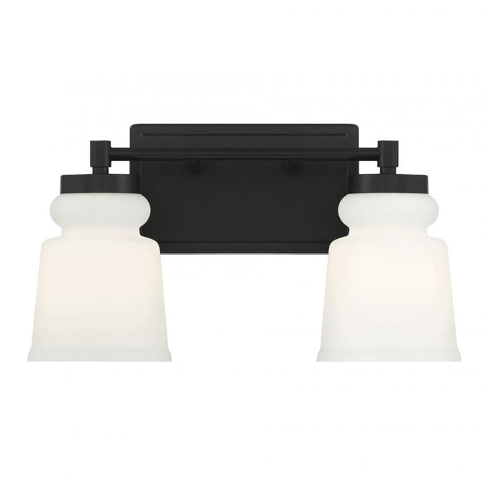 2-Light Bathroom Vanity Light in Matte Black