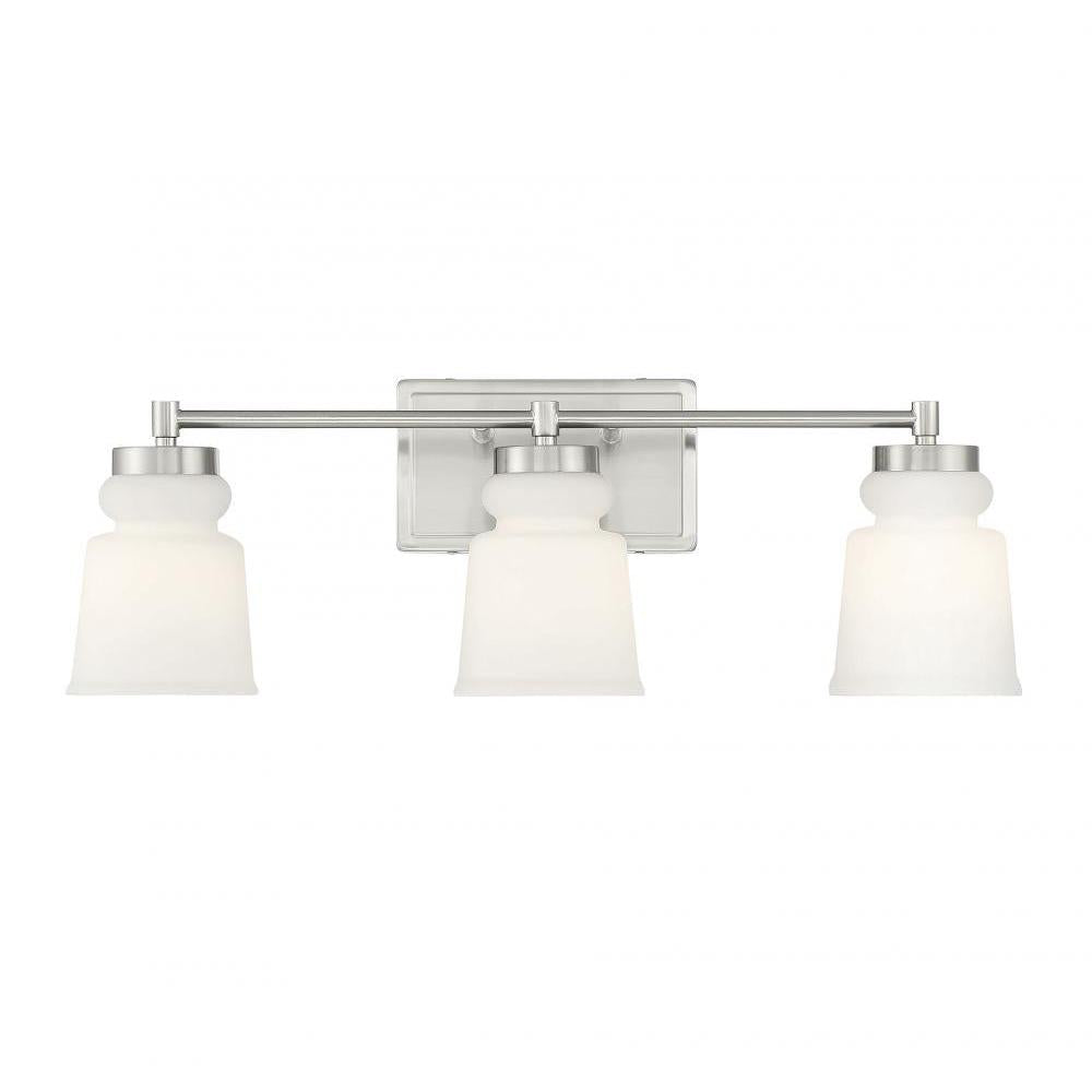 3-Light Bathroom Vanity Light in Brushed Nickel