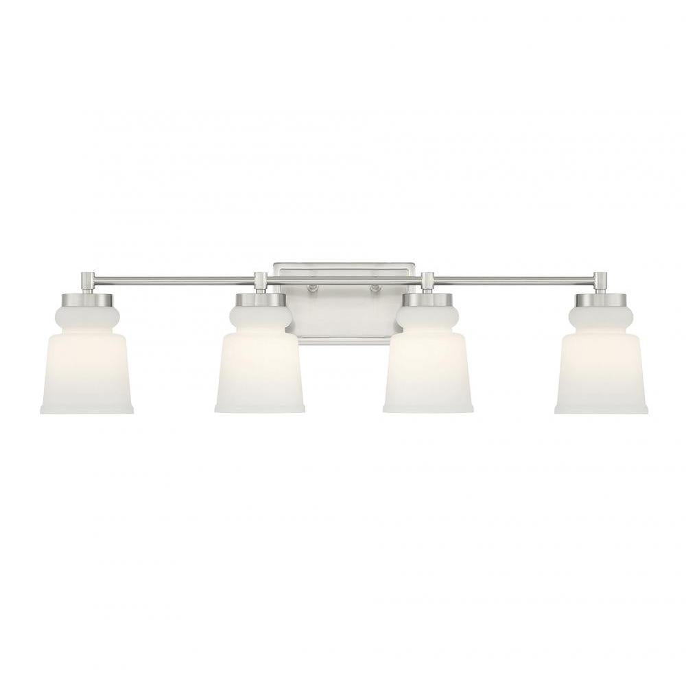 4-Light Bathroom Vanity Light in Brushed Nickel