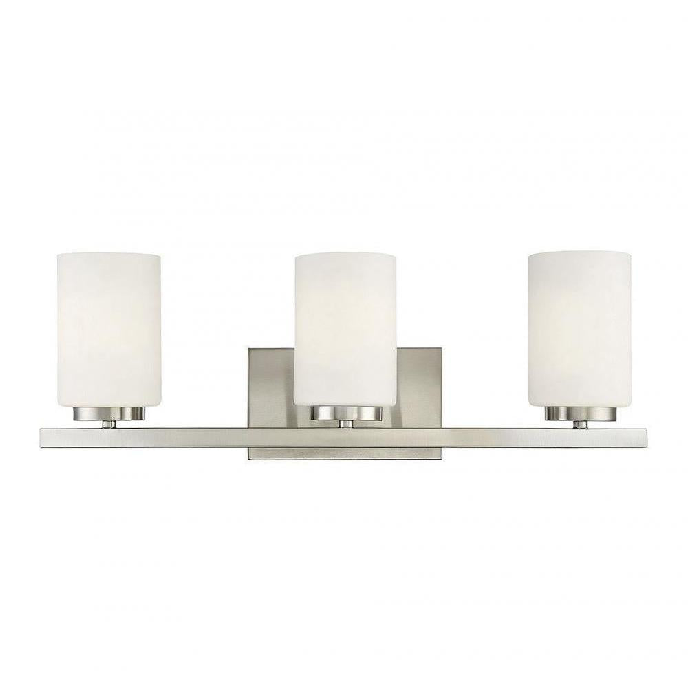 3-Light Bathroom Vanity Light in Brushed Nickel