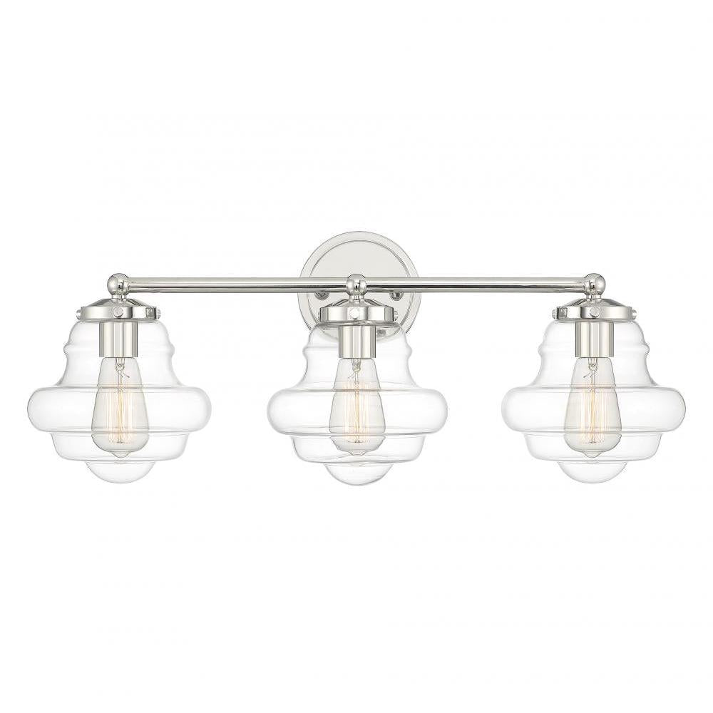 3-Light Bathroom Vanity Light in Polished Nickel