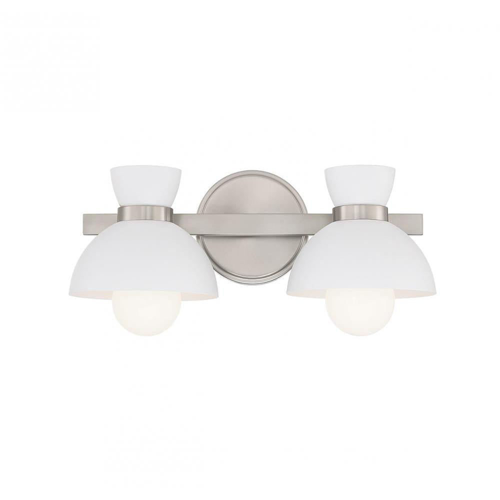 2-Light Bathroom Vanity Light in Brushed Nickel