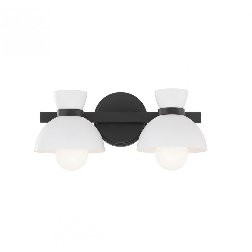 2-Light Bathroom Vanity Light in Matte Black