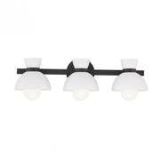 3-Light Bathroom Vanity Light in Matte Black