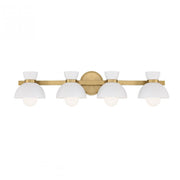 4-Light Bathroom Vanity Light in Natural Brass