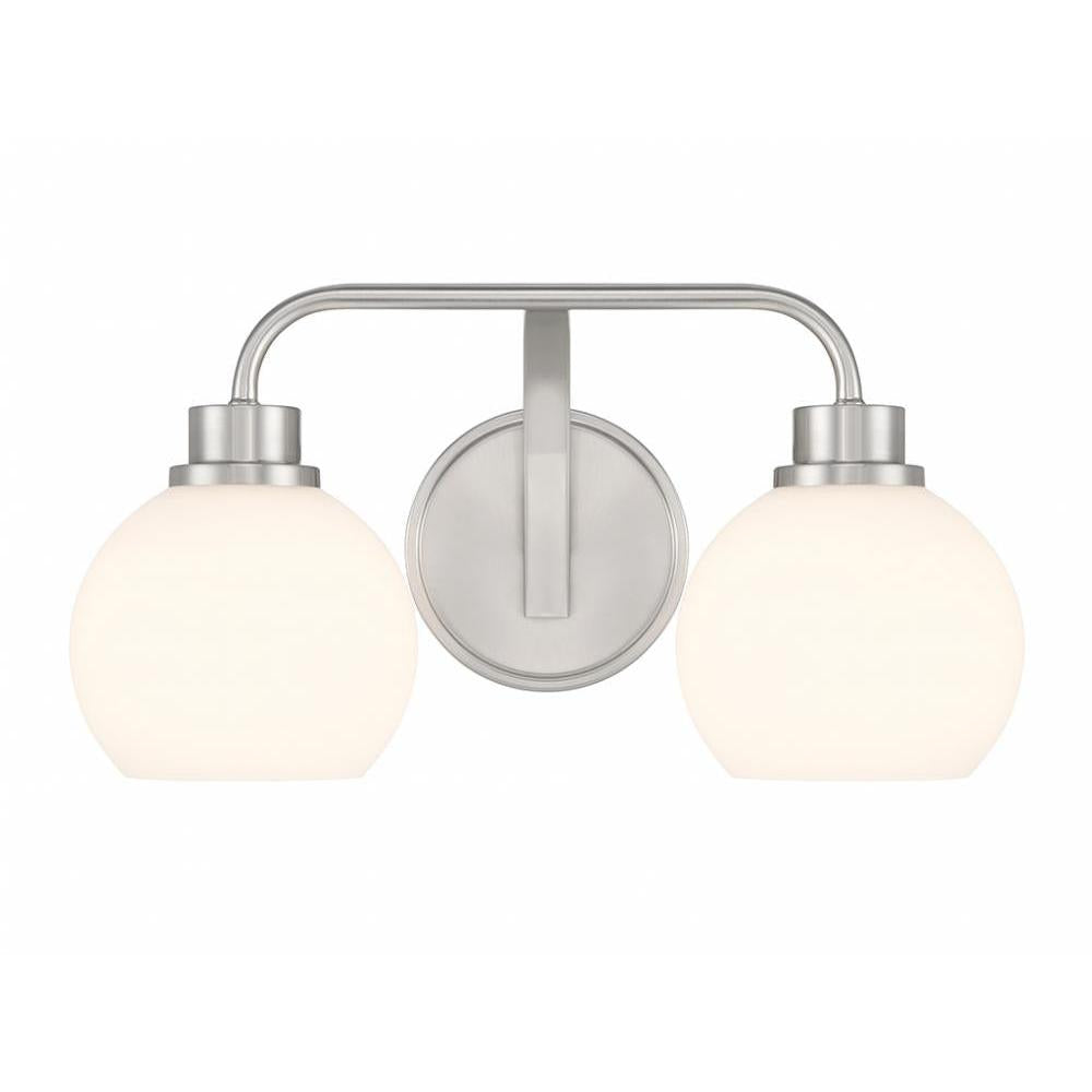 2-Light Bathroom Vanity Light in Brushed Nickel