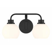 2-Light Bathroom Vanity Light in Matte Black