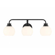 3-Light Bathroom Vanity Light in Matte Black