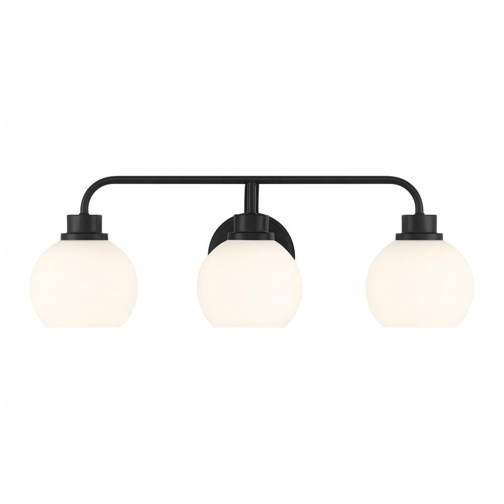 3-Light Bathroom Vanity Light in Matte Black