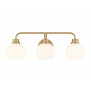 3-Light Bathroom Vanity Light in Natural Brass