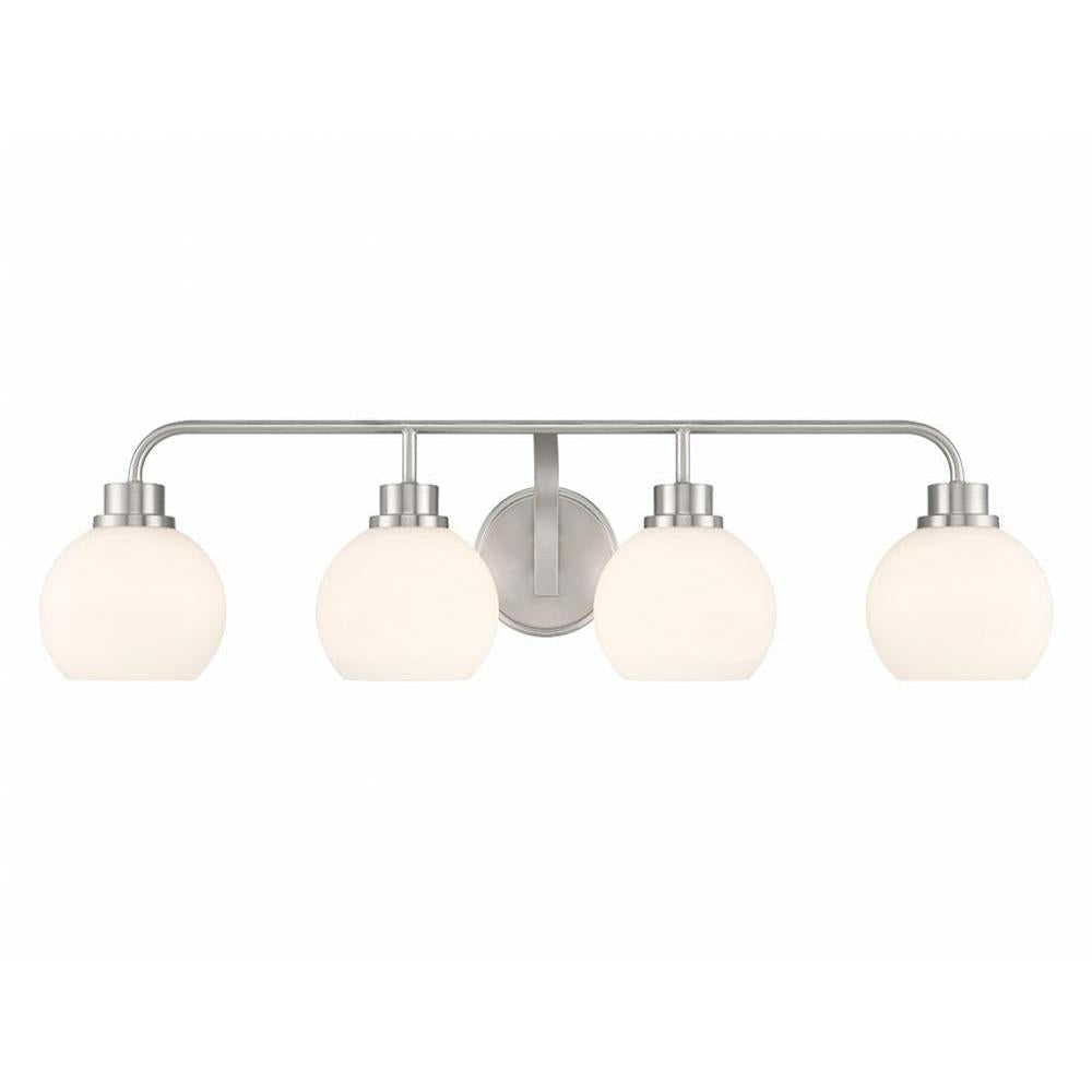 4-Light Bathroom Vanity Light in Brushed Nickel