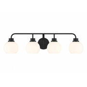 4-Light Bathroom Vanity Light in Matte Black