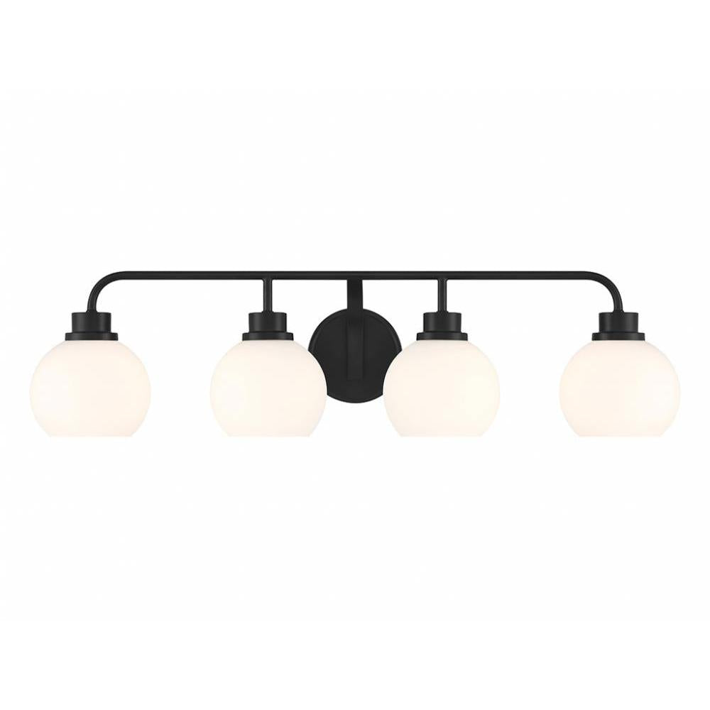 4-Light Bathroom Vanity Light in Matte Black