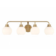 4-Light Bathroom Vanity Light in Natural Brass
