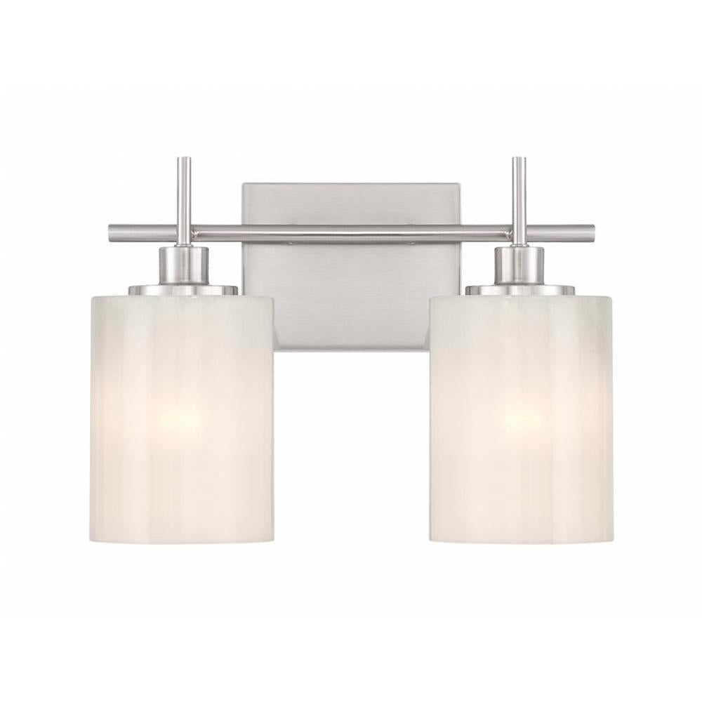 2-Light Bathroom Vanity Light in Brushed Nickel