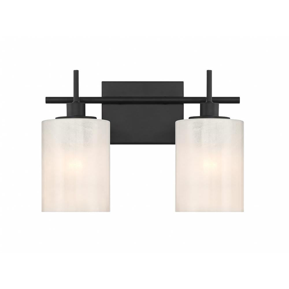 2-Light Bathroom Vanity Light in Matte Black