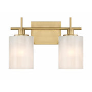 2-Light Bathroom Vanity Light in Natural Brass