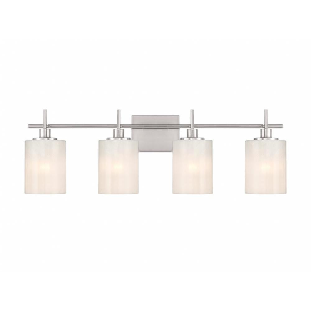 4-Light Bathroom Vanity Light in Brushed Nickel