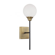 1-Light Wall Sconce in Oiled Rubbed Bronze with Natural Brass