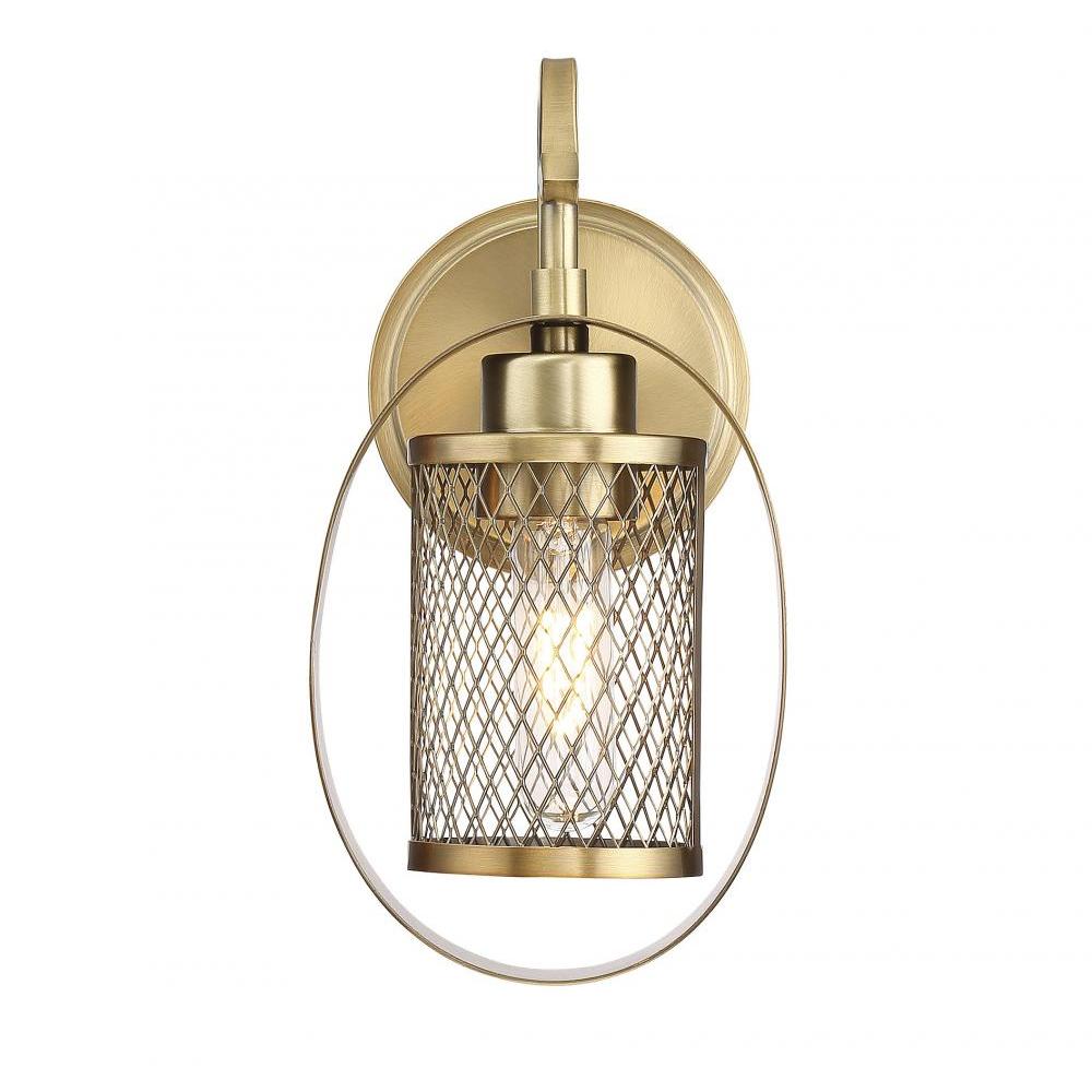 1-Light Wall Sconce in Natural Brass