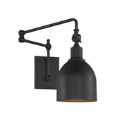 1-Light Adjustable Wall Sconce in Matte Black