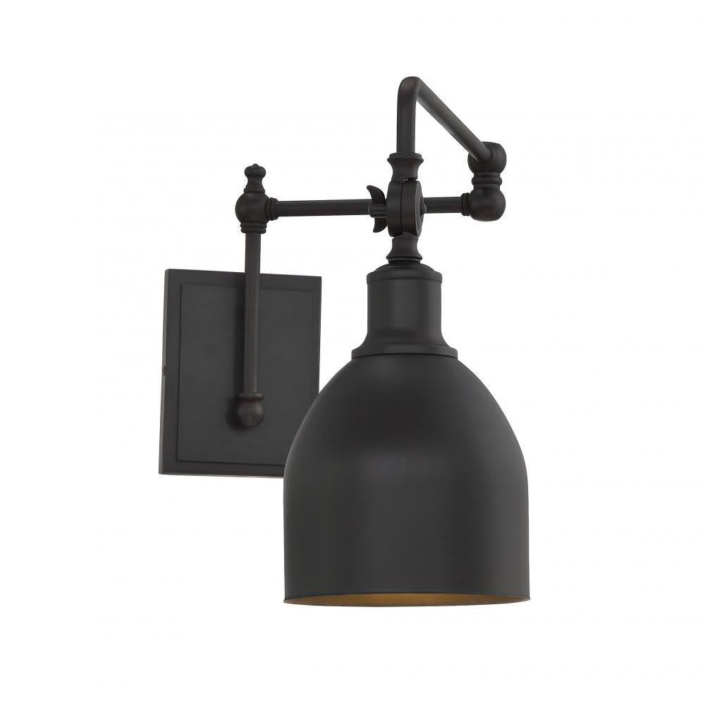 1-Light Adjustable Wall Sconce in Oil Rubbed Bronze