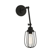 1-Light Adjustable Wall Sconce in Matte Black