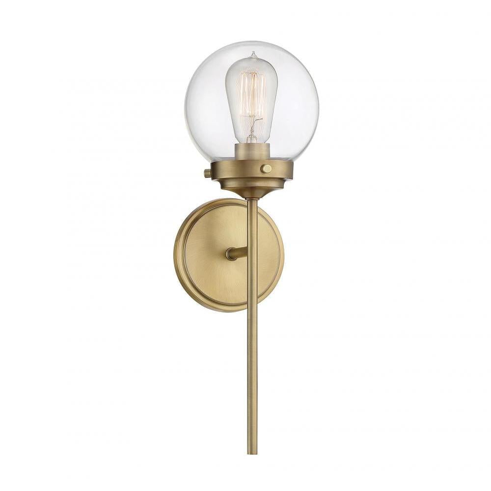 1-Light Wall Sconce in Natural Brass