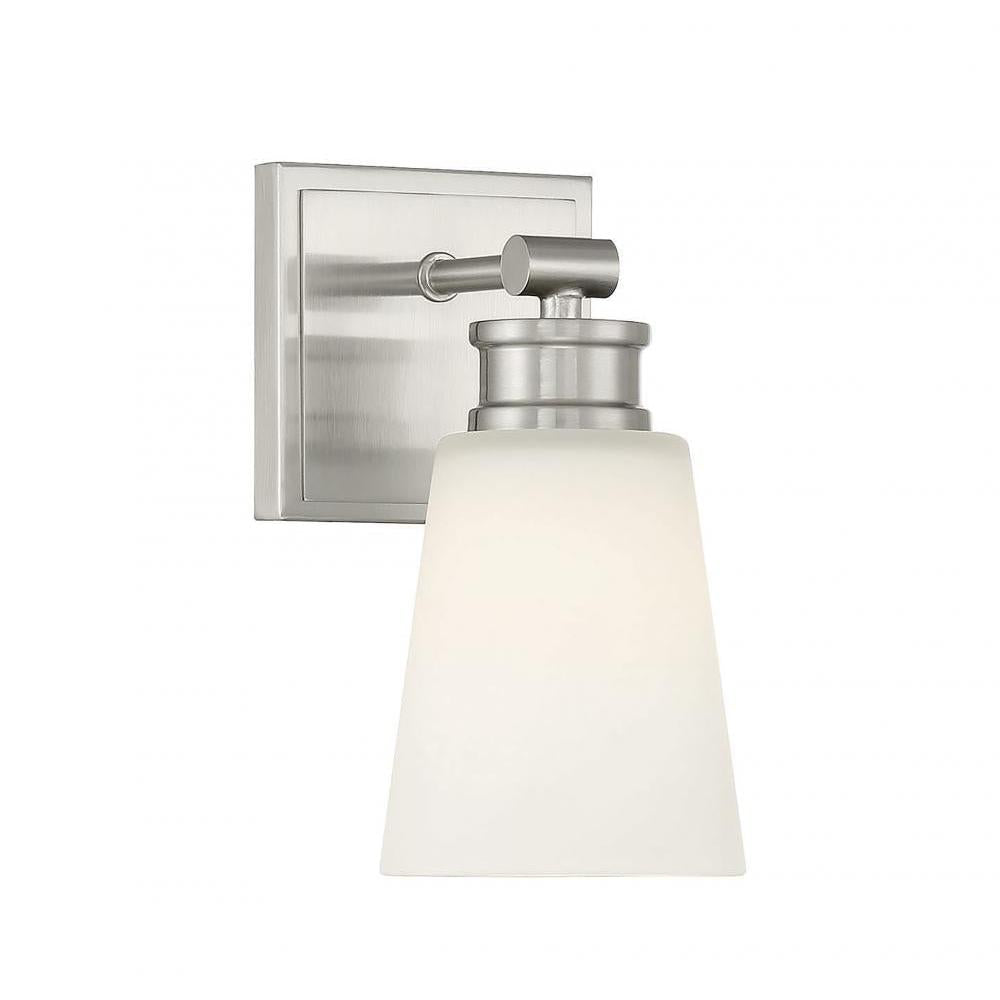 1-Light Wall Sconce in Brushed Nickel