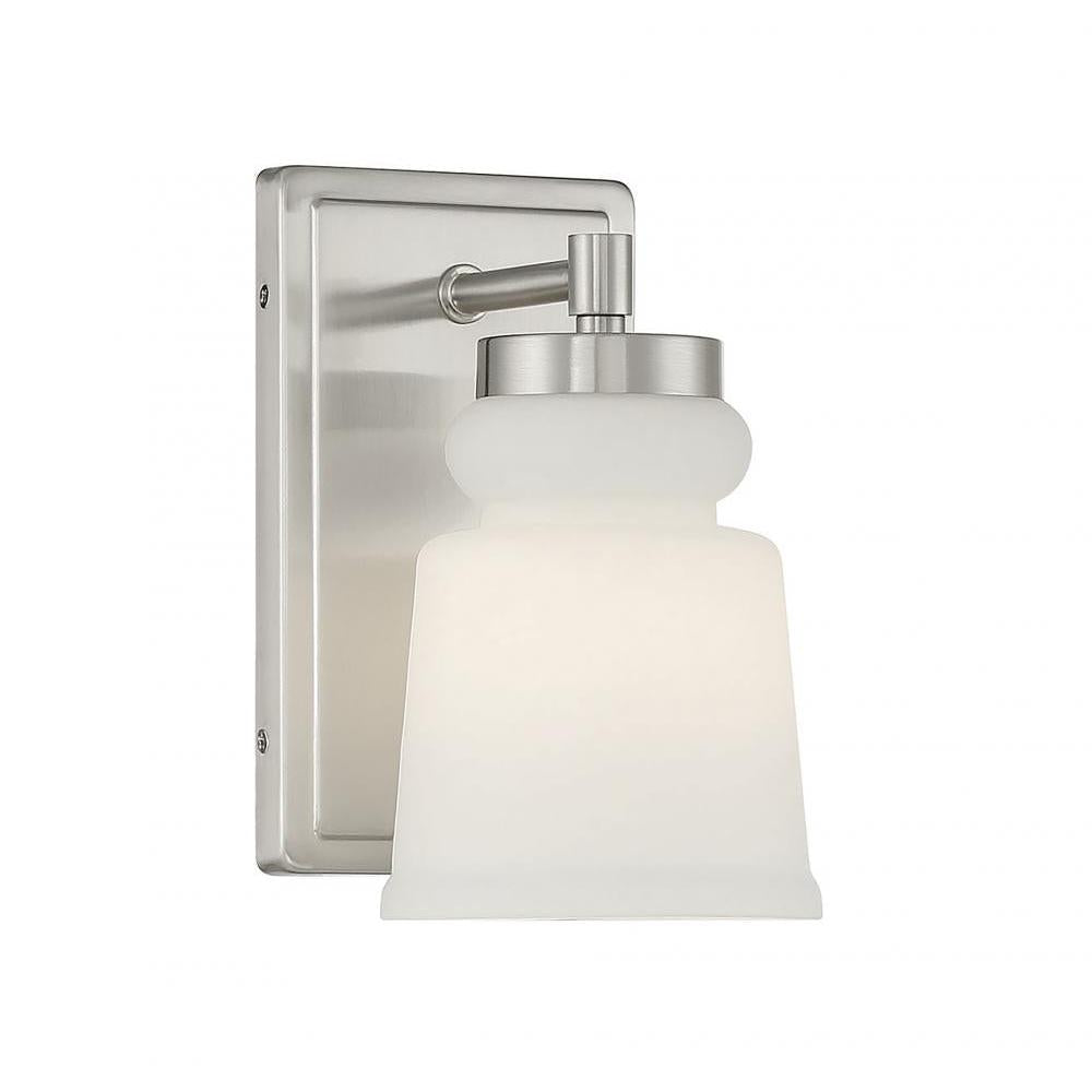 1-Light Wall Sconce in Brushed Nickel
