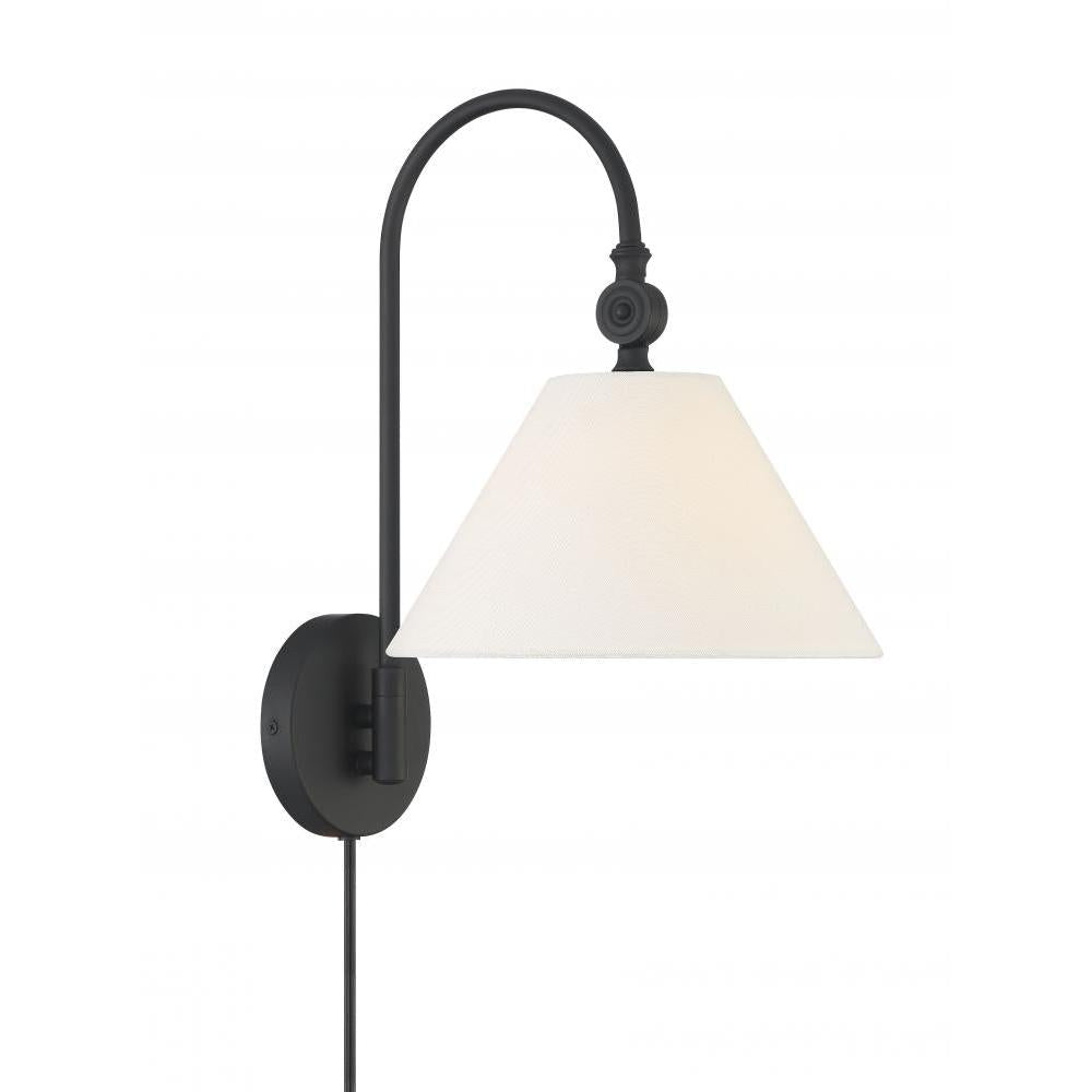 1-Light Wall Sconce in Matte Black