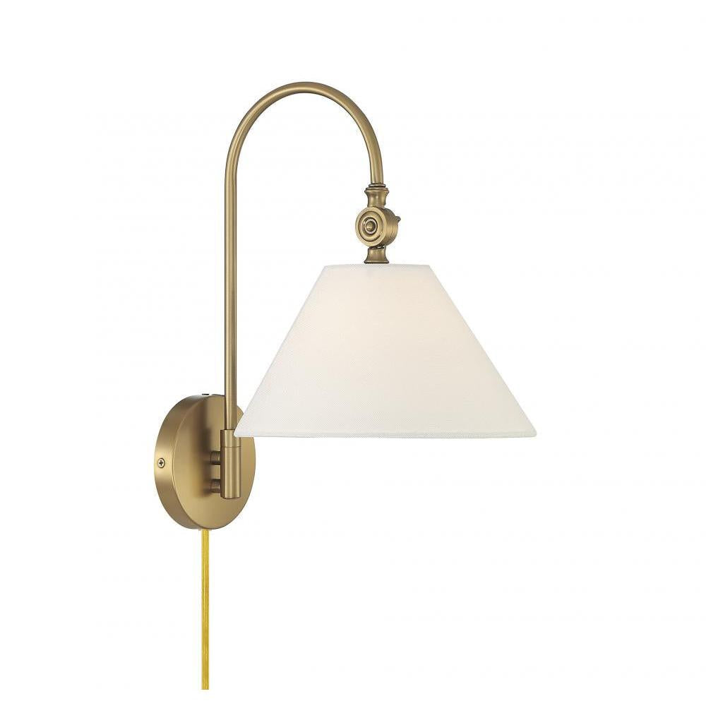 1-Light Wall Sconce in Natural Brass