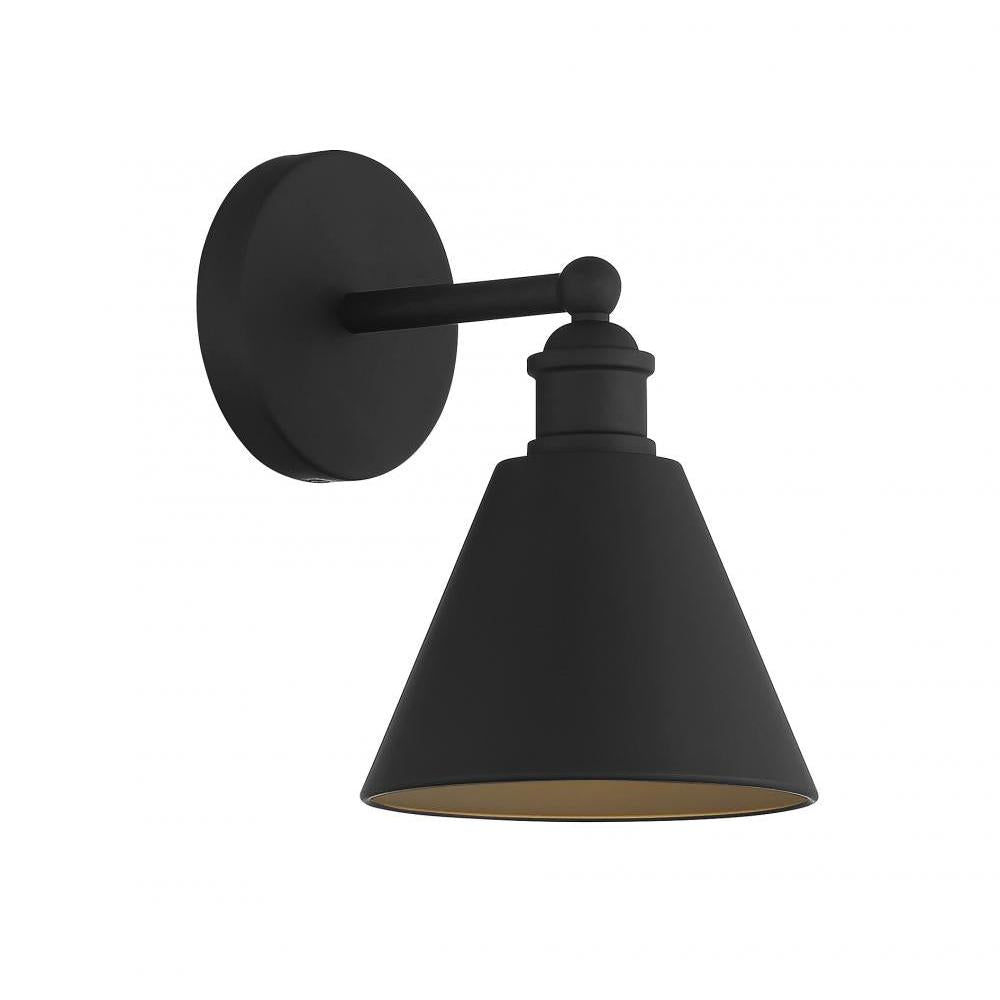 1-Light Wall Sconce in Matte Black