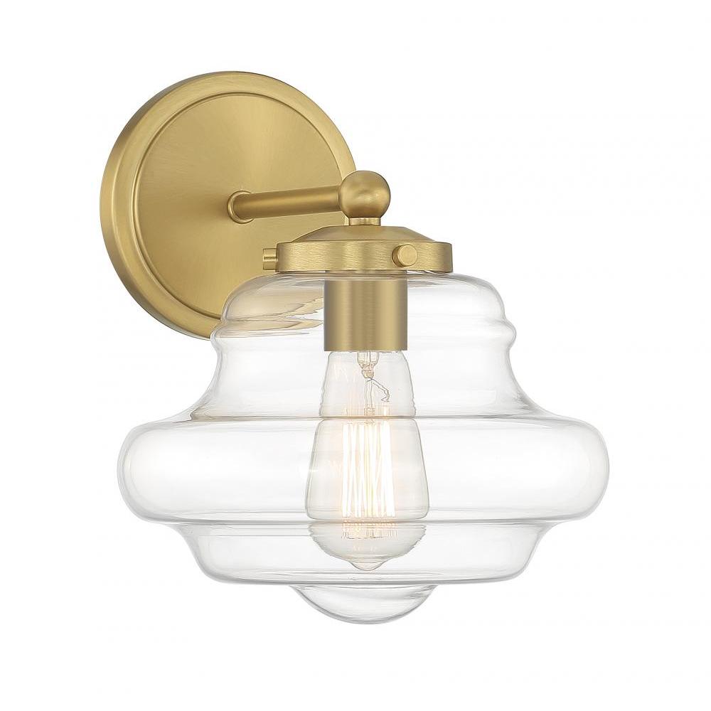 1-Light Wall Sconce in Natural Brass