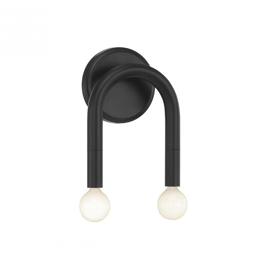 2-Light Wall Sconce in Matte Black