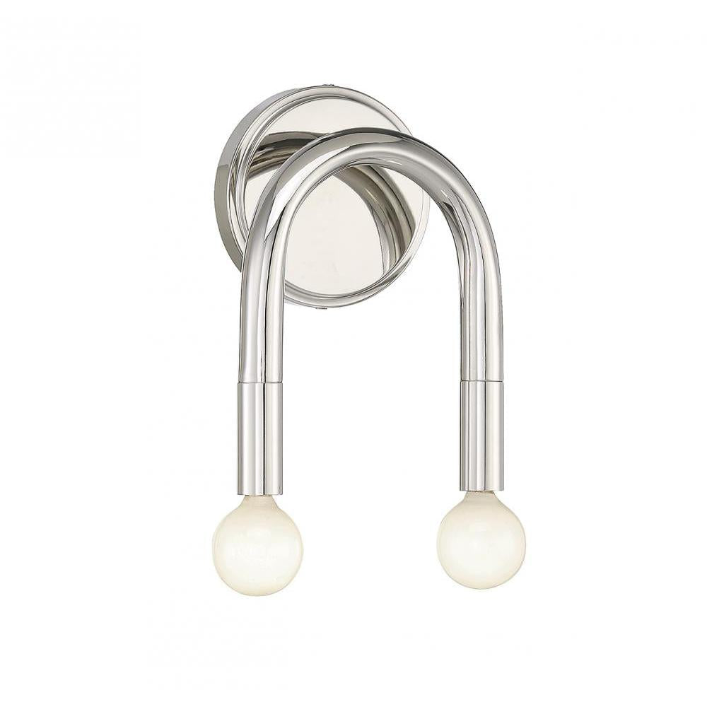 2-Light Wall Sconce in Polished Nickel