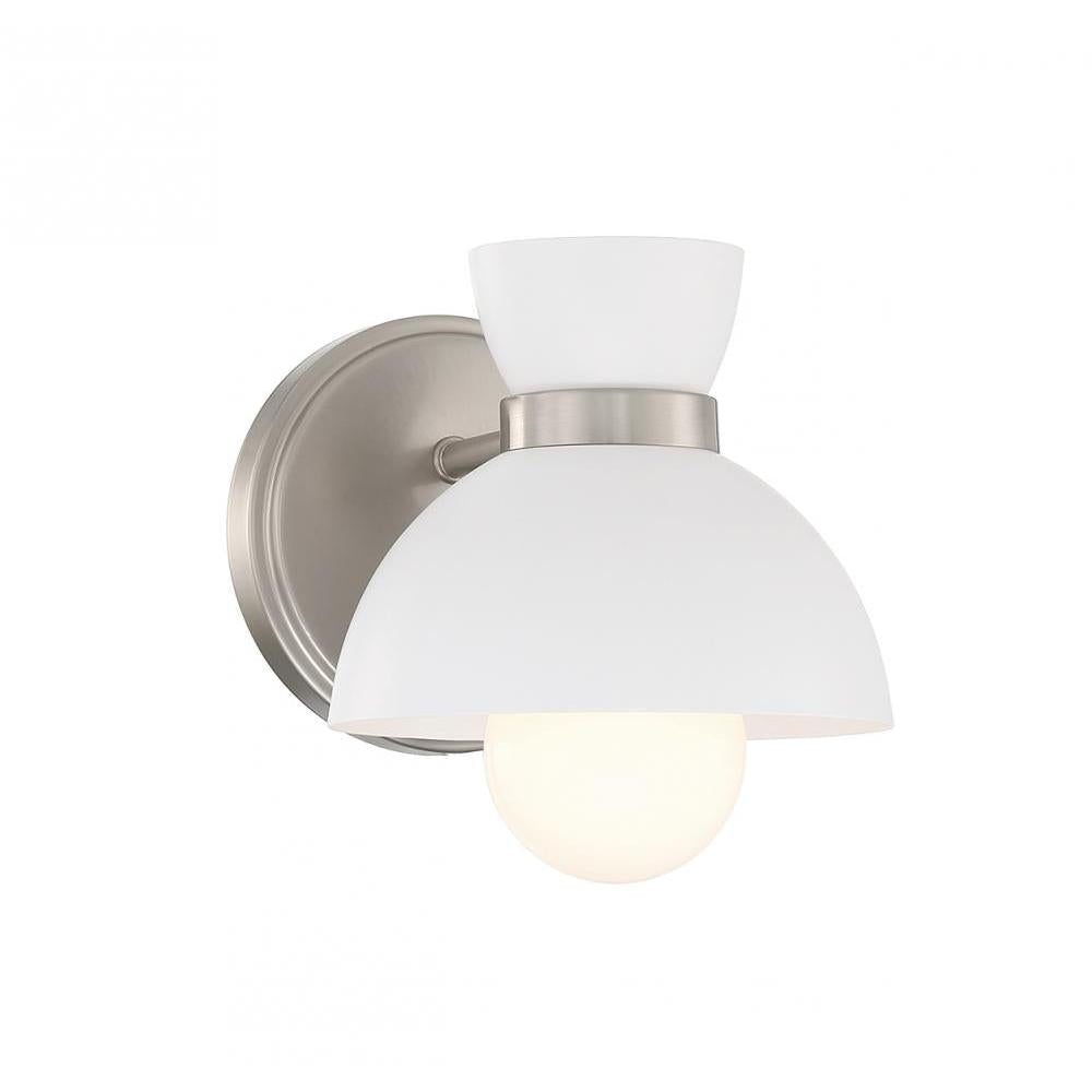 1-Light Wall Sconce in Brushed Nickel