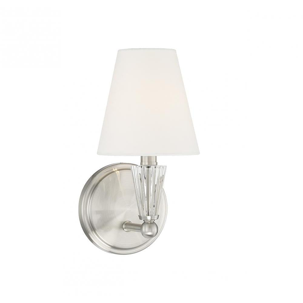 1-Light Wall Sconce in Brushed Nickel