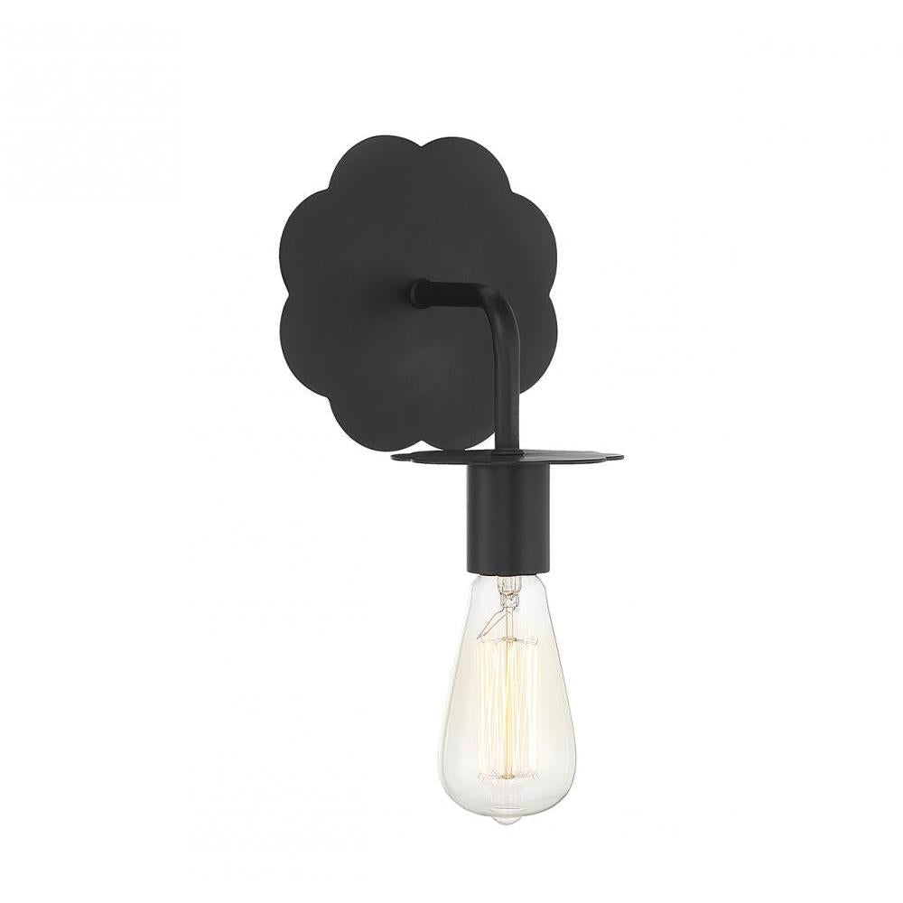 1-Light Wall Sconce in Matte Black
