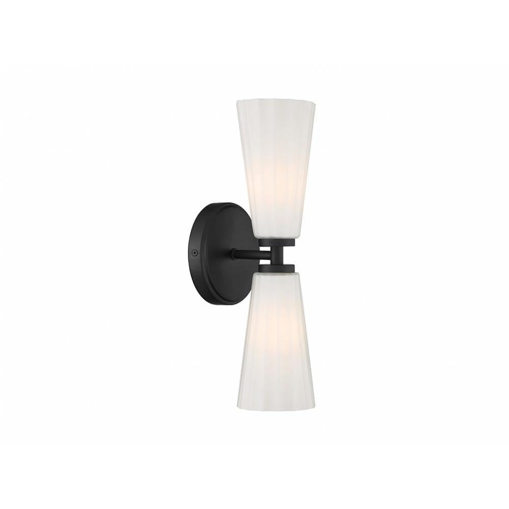 2-Light Wall Sconce in Matte Black