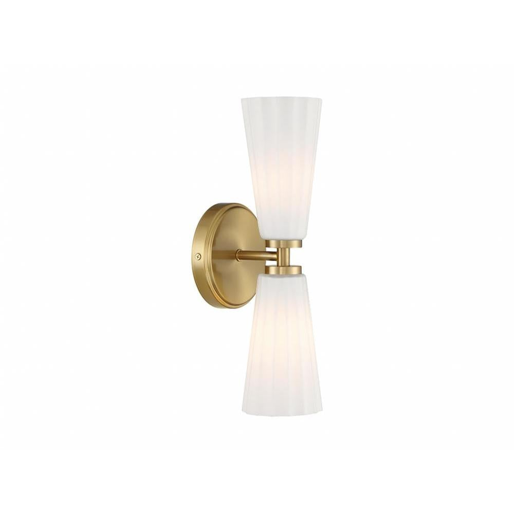 2-Light Wall Sconce in Natural Brass