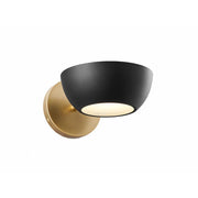 1-Light Wall Sconce in Matte Black and Natural Brass